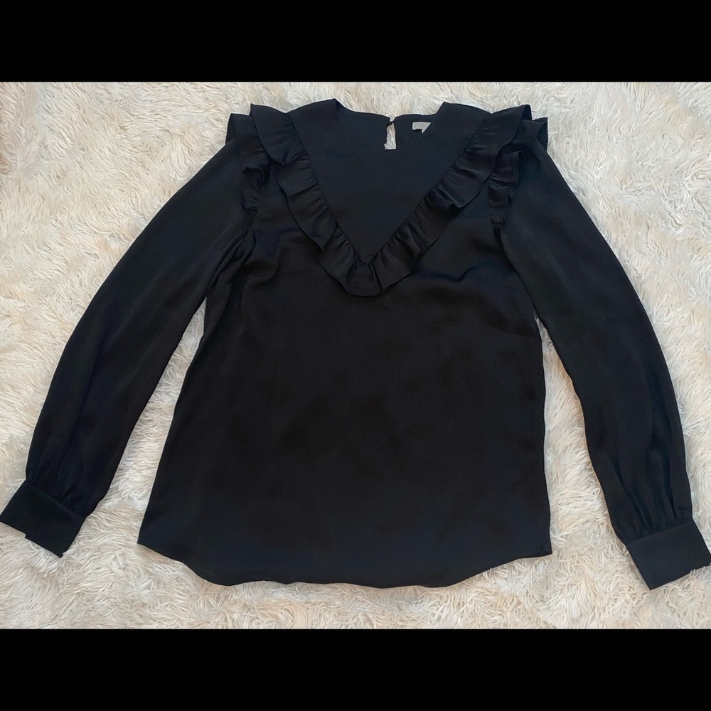 Black Ruffled Top